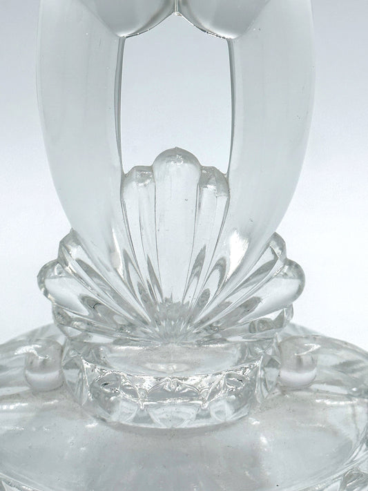 Vintage Kerzenhalter Art Deco Revival Glas Muschel 1980er