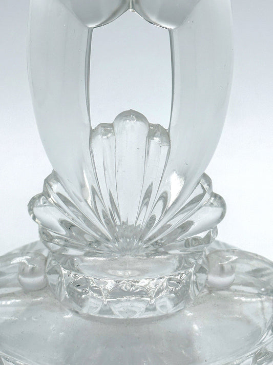 Vintage Candle Holder Art Deco Revival Glass Shell 1980s