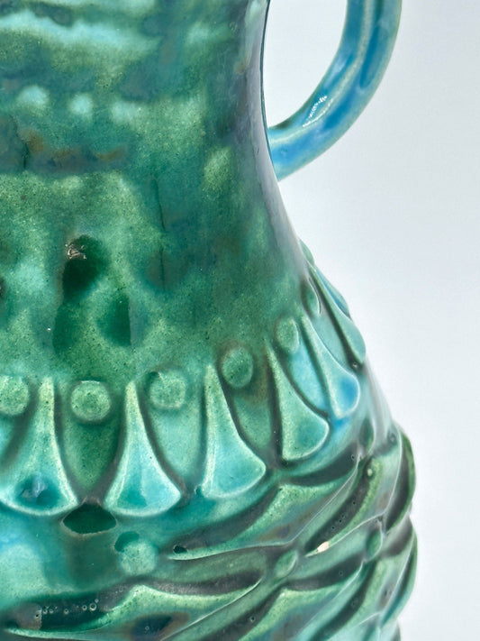 Vintage Vase Übelacker 1651 20 Green Turquoise by Übelacker 70s