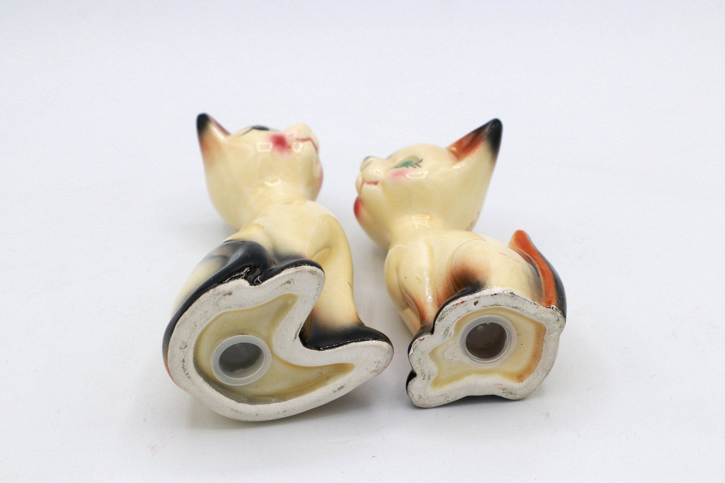 Vintage Salz Pfeffer Streuer Katze 50er von Holt Howard Handbemalt Set von 2