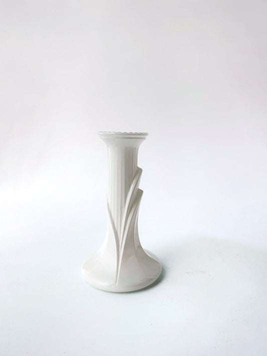 Vintage Kerzenhalter Art Deco Revival Glas Weiß