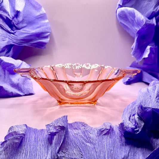 Große Vintage Art Deco Rosalin Glas Schale Walther Modell Essex Henkel Jardiniere Brockwitz Rosa Teller Anbietschale 1930 1920 20er 1920er - 2nd home