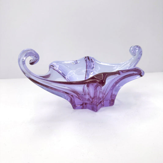 Vintage Bowl Murano Glass Alexandrite Neodymium Lilac Pink Swirl