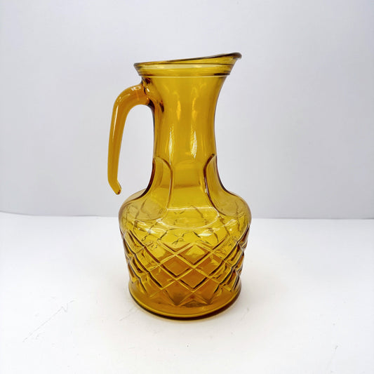 Vintage Carafe Italian Glass Yellow 1970s
