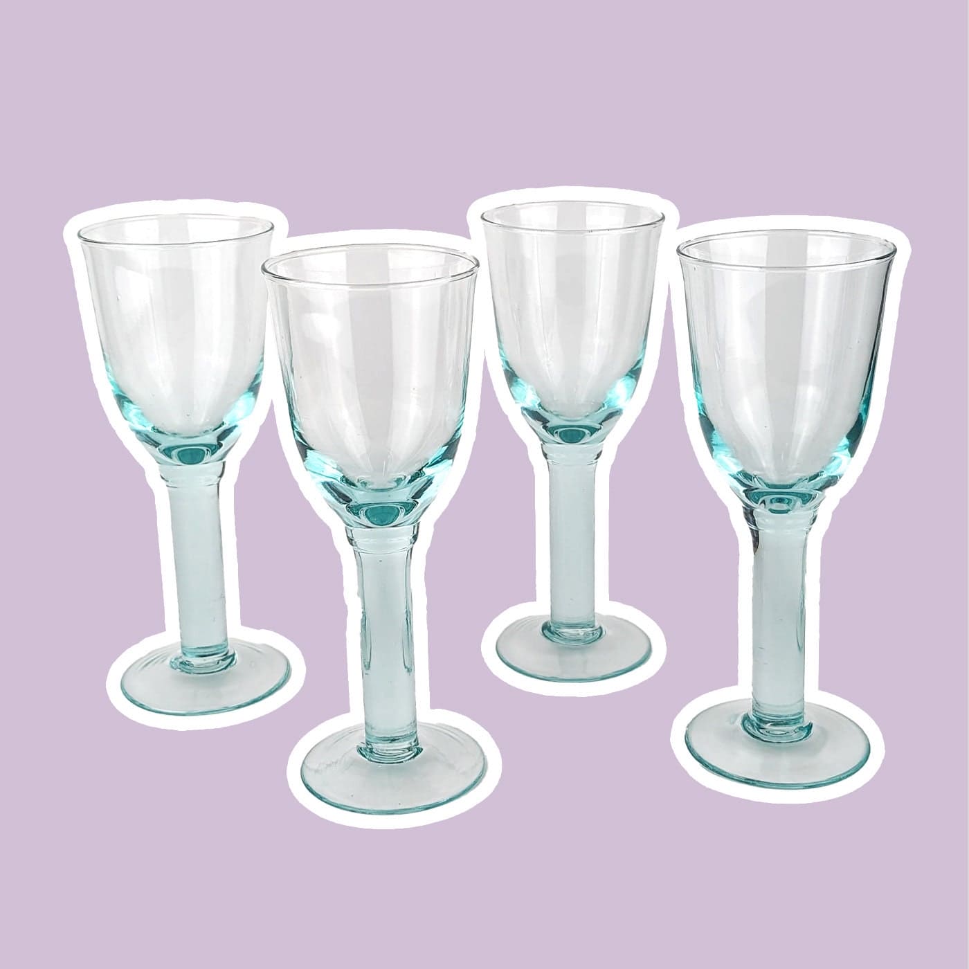 4 Mintgrüne Vintage Kelche