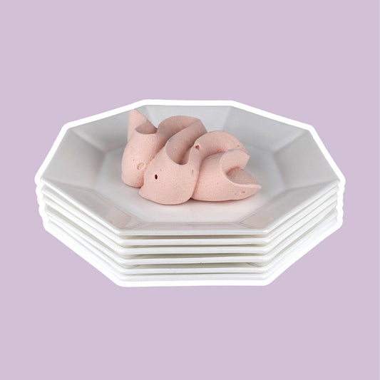 Vintage Kuchenteller Octime Weiß von Arcoroc France Art Deco Set von 6