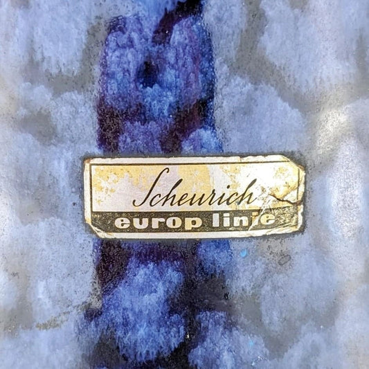 Vintage Blumenvase Fat Lava von Scheurich blau 70er