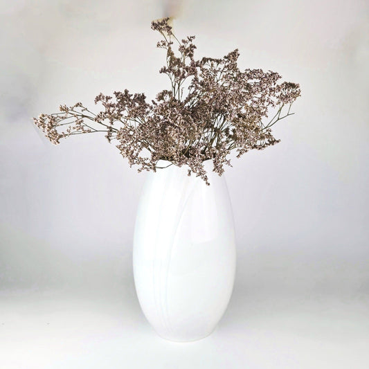 Vintage Keramikvase Art Deco Revival Muschel Weiß 1980er