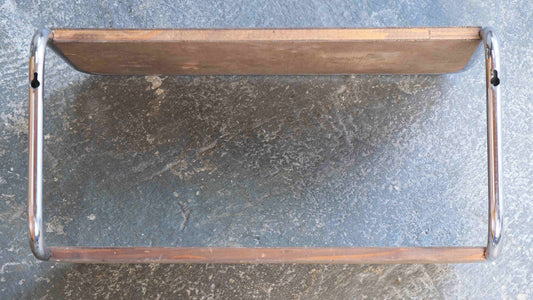 Vintage Wandgarderobe Bauhaus Design Stahlrohr Holz 40er-50er Jahre