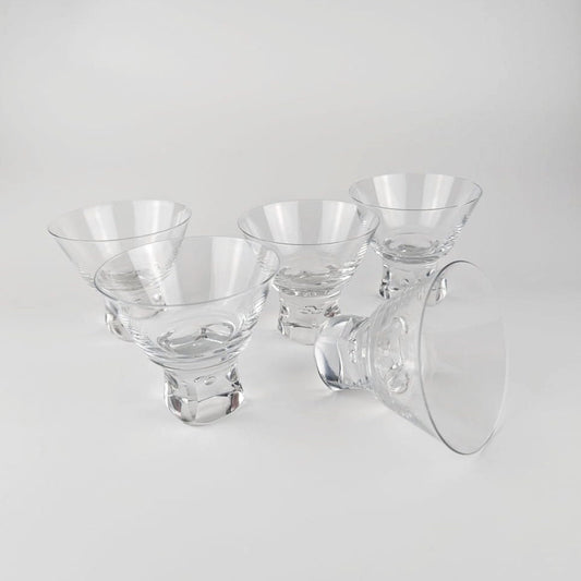 Vintage Dessert Eis Schale Kristall Glas Italien Bubble Sergio Asti Design 70er