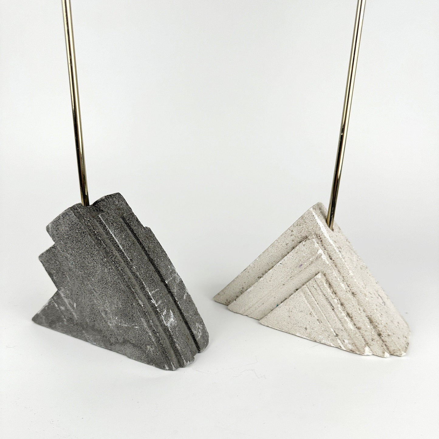 Bougeoir vintage en laiton et pierre par Memphis Milano, lot de 2