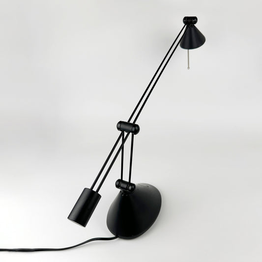 Vintage Tischlampe Anavil Italy Schwarz Postmodern Memphis Milano