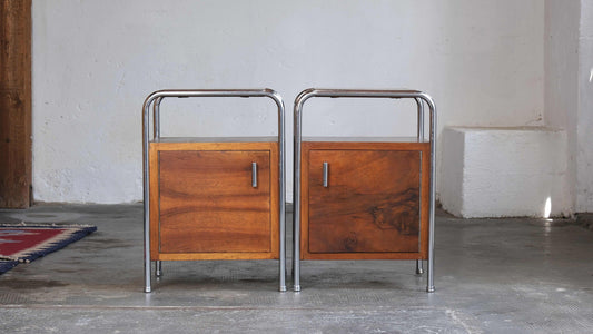 Vintage Nachttisch Bauhaus von Slezák Set von 2
