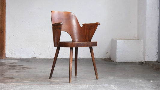 Vintage Holzarmlehnstuhl von Oswald Haerdtl für TON