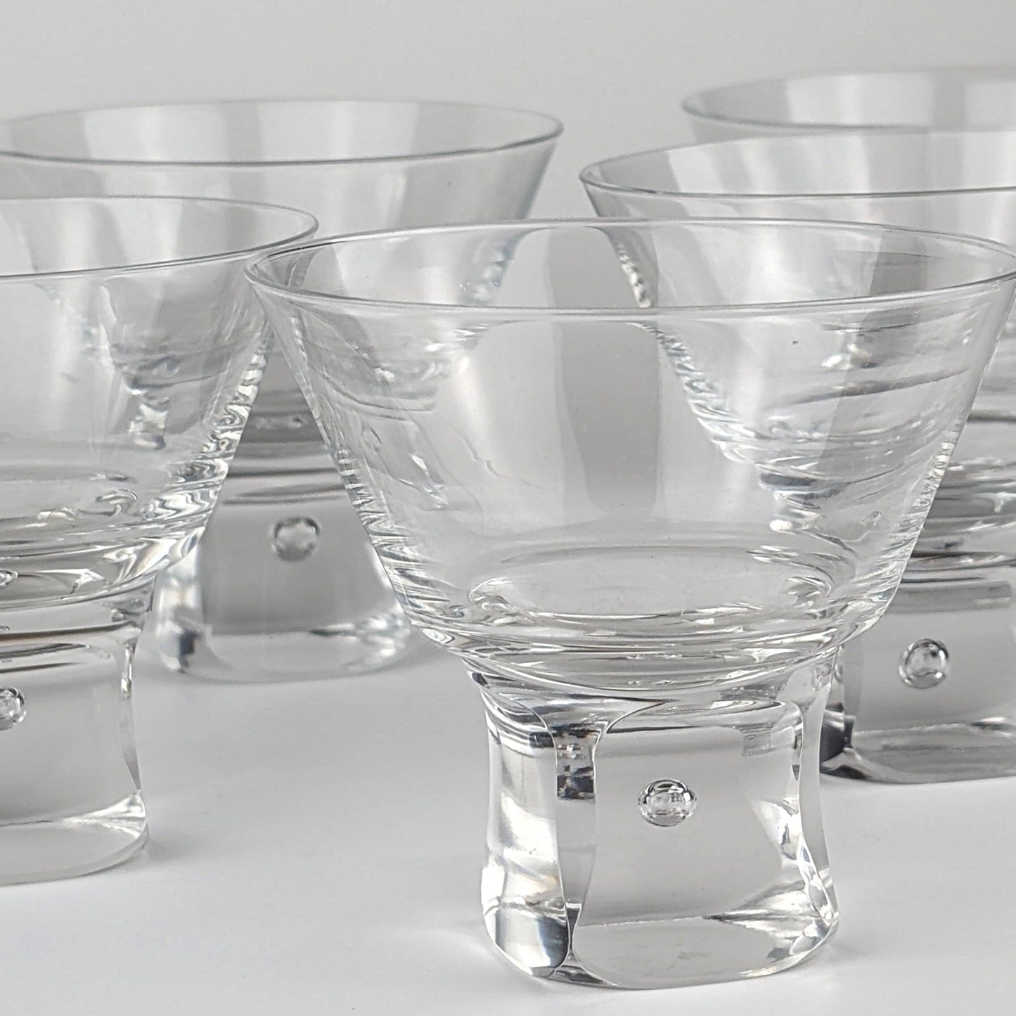 Vintage Dessert Eis Schale Kristall Glas Italien Bubble Sergio Asti Design 70er