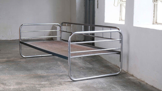 Vintage daybed chrome-plated steel from Art Deco