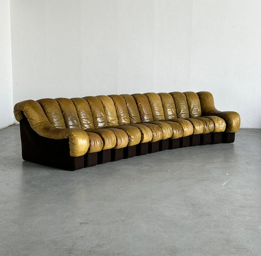 Vintage modular sofa DS-600 by De Sede 1970s set of 14