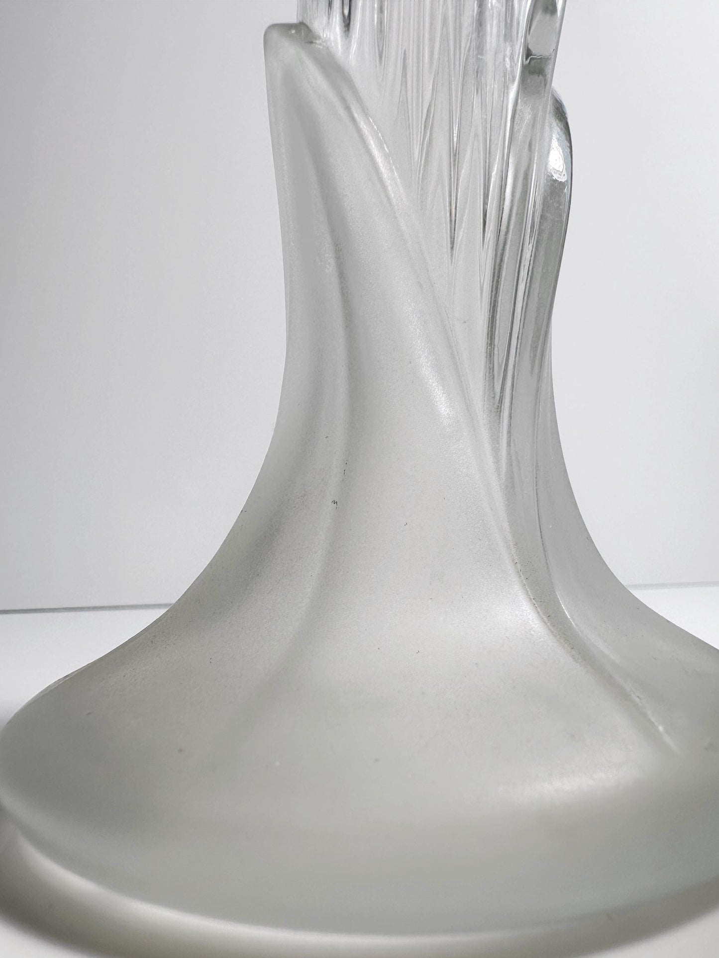 Vintage Candle Holder Glass Floral Matt Satin Set of 2