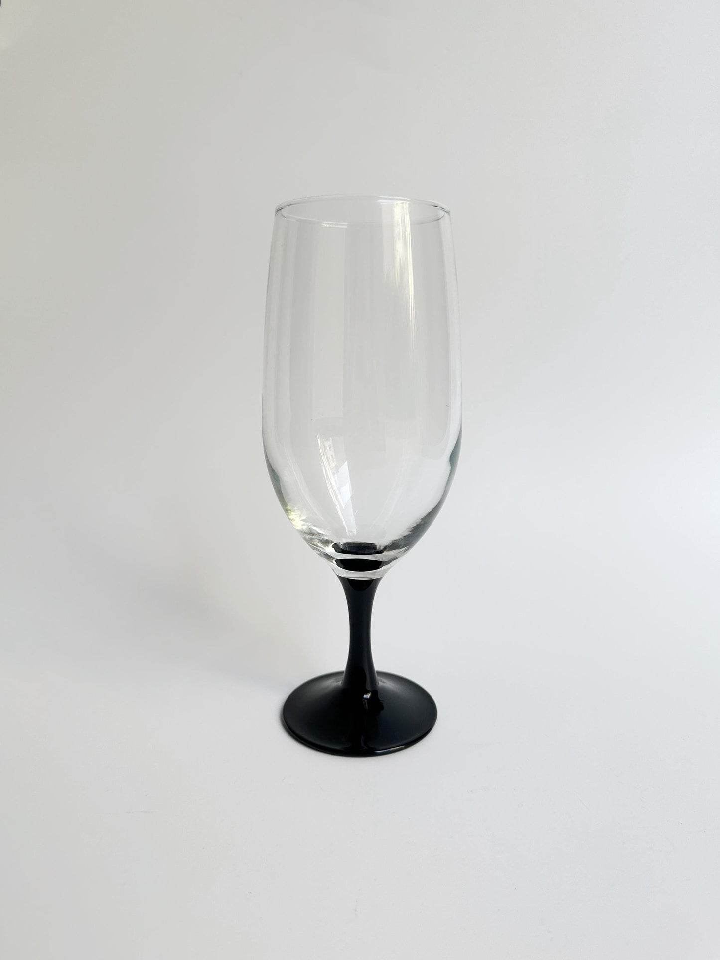 Vintage Luminarc Domino Beer Glass 80s Black Art Deco Revival Set of 6