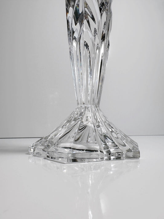 Vintage Kerzenhalter Kristallglas Art Deco Revival 1980er