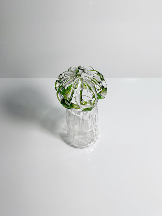 Vintage Murano Glass Vase Art Nouveau Clear Transparent Swirl