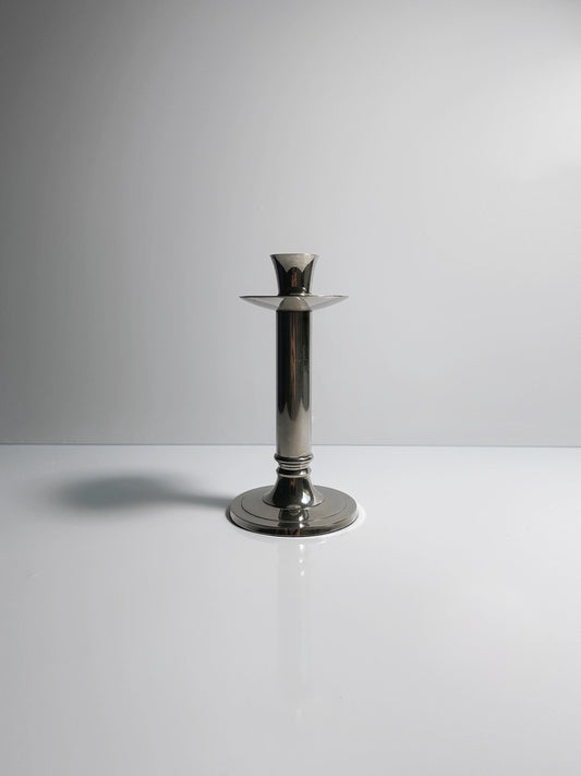 Vintage Kerzenhalter Klassizistisch Chrom Silber 1980er