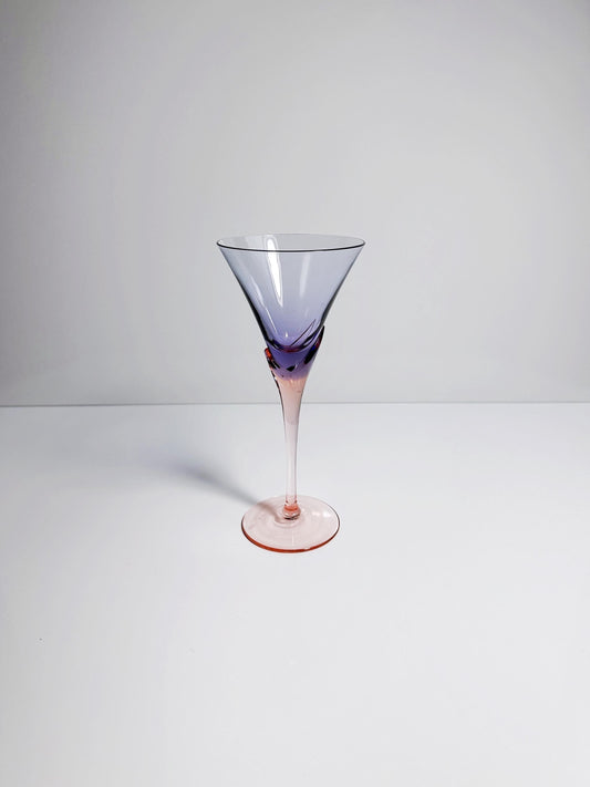 Vintage Glas Vogue von Christinenhütte Violett Rosa Set von 6