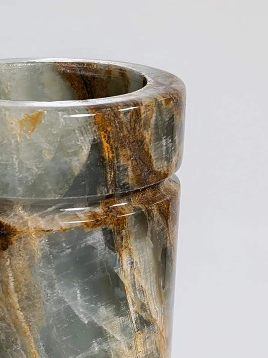 Vintage Vase Marmor Grün 1970er