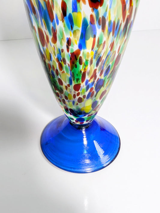 Vintage Murano Konfetti Vase Spritzglas Sprenkel Mid Century
