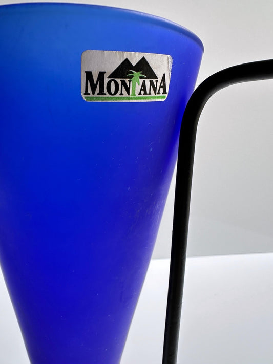 Vintage Vase Kobalt Blau Glas von Montana 90er 80er Memphis Milano