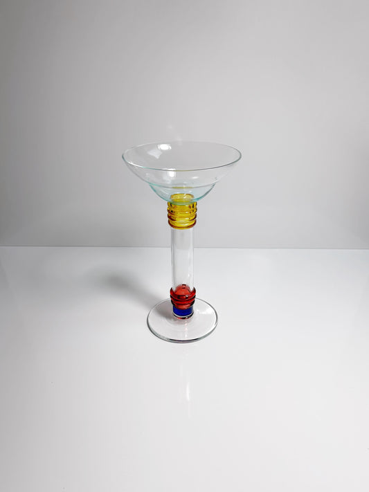 Vintage Glasvase von Leonardo, geometrisch, Postmodern