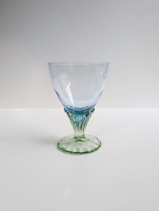 Vintage Dessertschale Glas von Bormioli Rocco Grün Blau Postmodern Set von 4