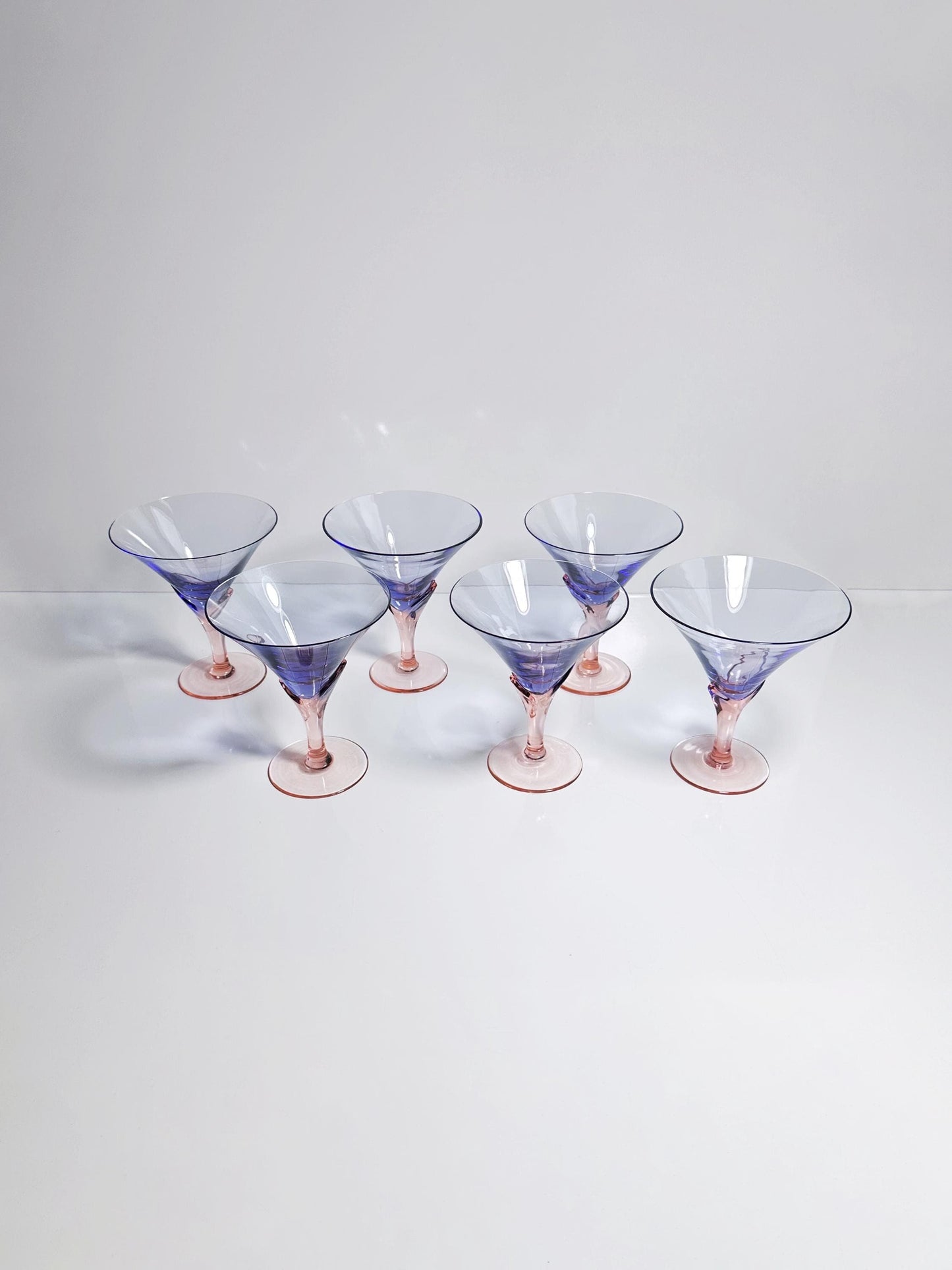 Vintage Glas Vogue von Christinenhütte Violett Rosa Set von 6