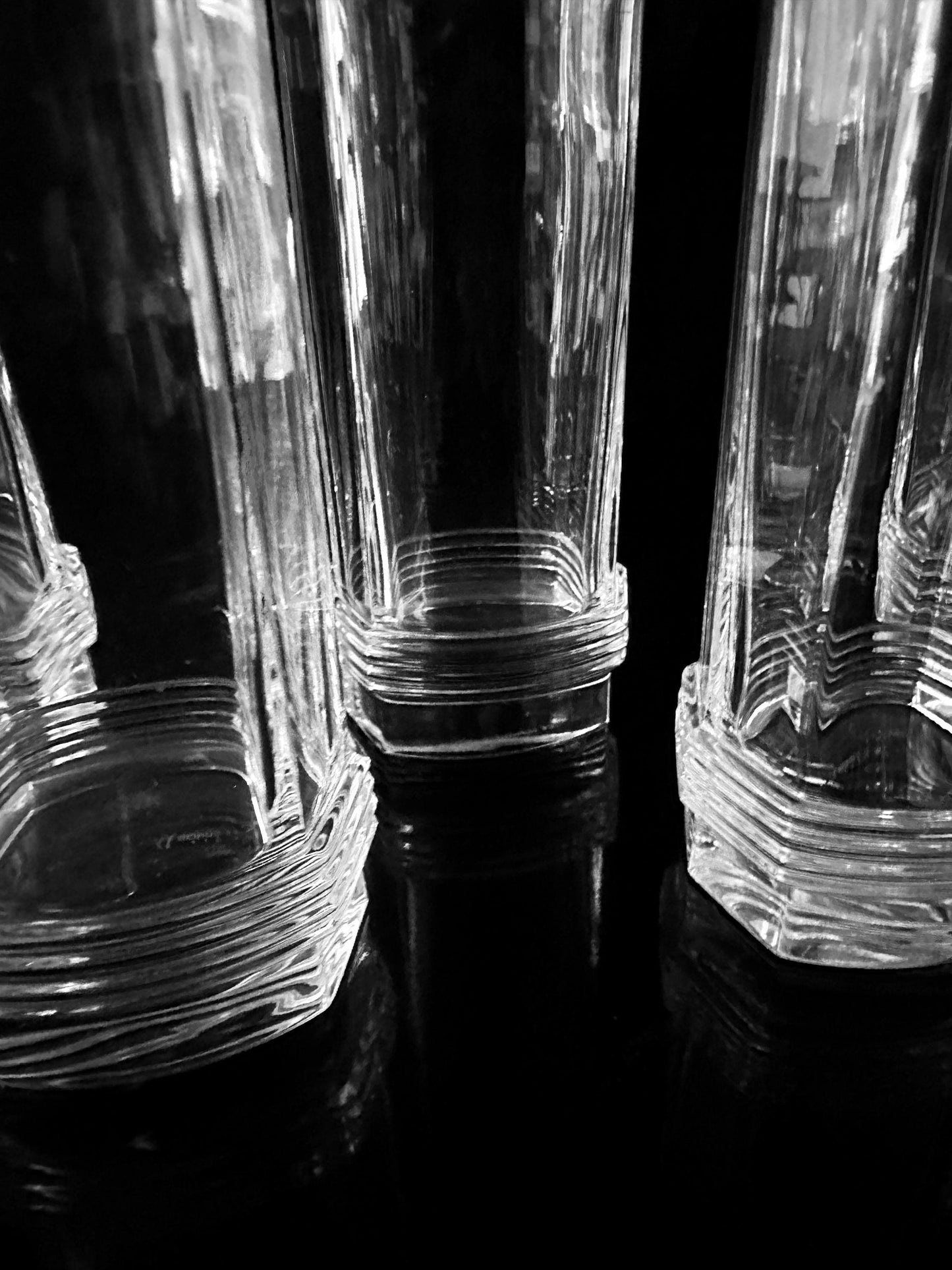 Verre à long drink vintage en cristal par Christian Dior Art Déco Revival années 80 lot de 6