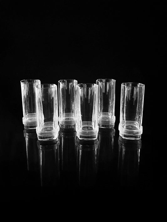 Vintage Longdrinkglas Kristall von Christian Dior Art Deco Revival 80er Set von 6