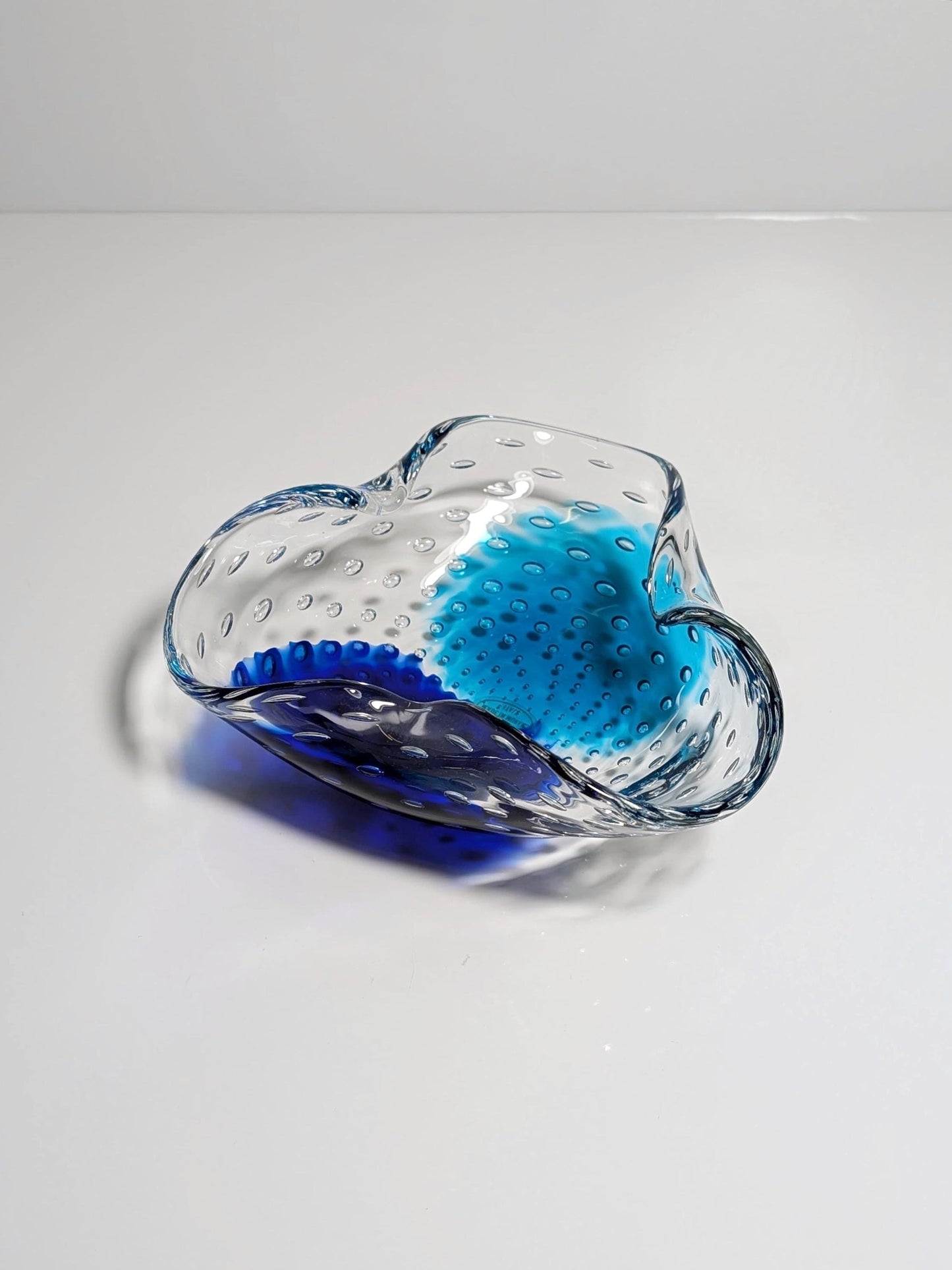 Vintage ashtray Murano glass by Barovier Toso mint green 70s