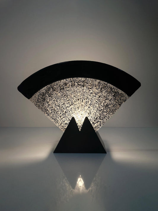 Lampe de table éventail vintage Murano Art Déco 1980 par Fabbian Mazzega Venini