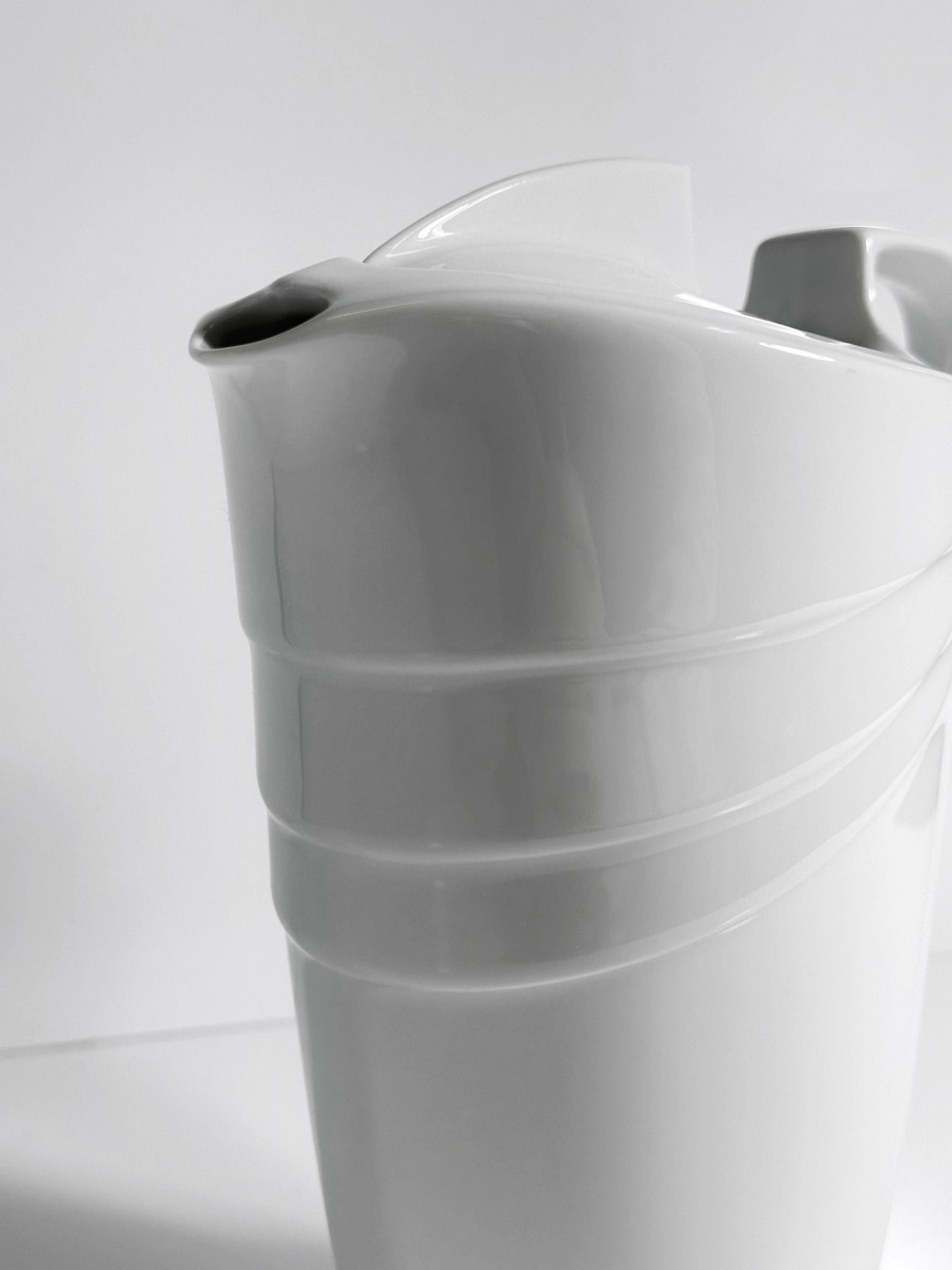 Vintage Jug Art Deco Revival Porcelain White 1980s