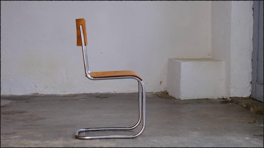 Vintage Freischwinger von Mart Stam für Slezak verchromt natur