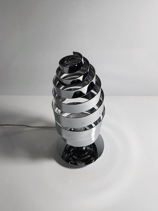 Vintage Space Age Chrom Tischlampe Sputnik Mid Century 60er 70er Spirale Futuristisch