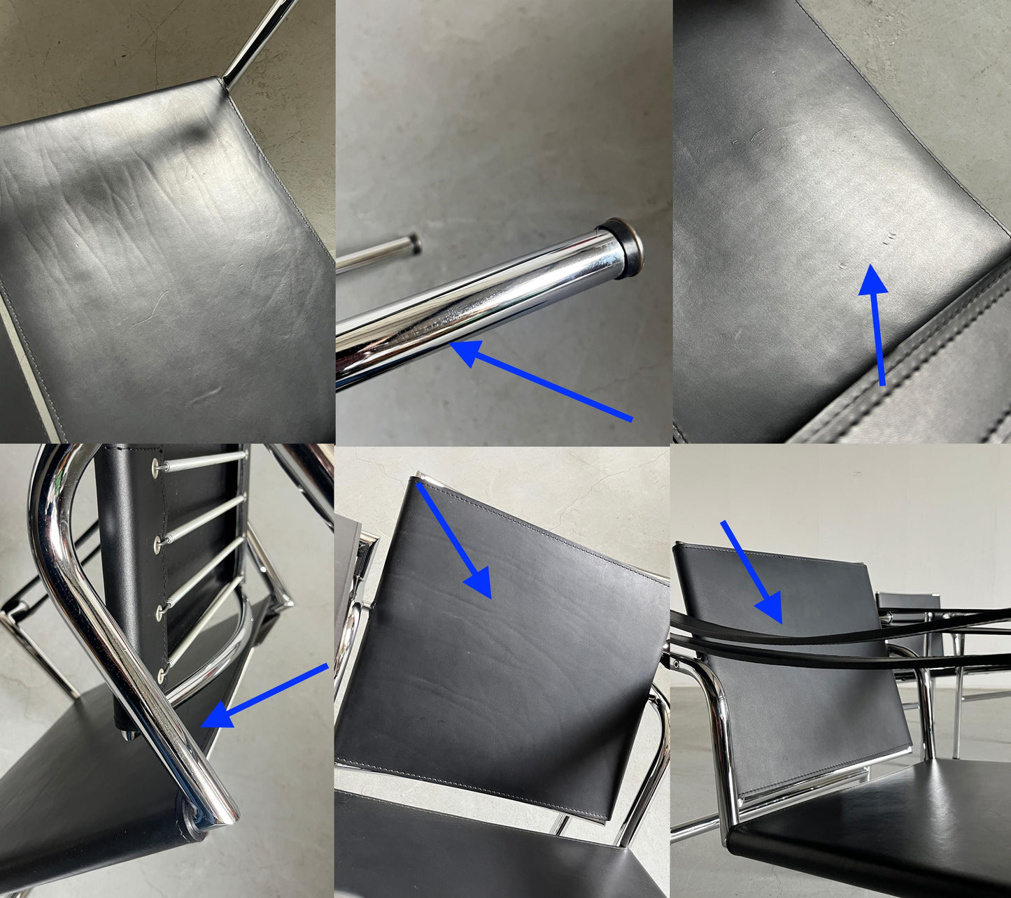 Vintage Lounge Chair im Stil von 'LC1' von Le Corbusier, Schwarz Leder