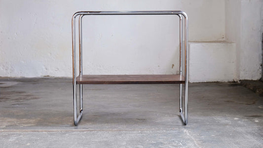 Vintage Regal Bauhaus verchromtes Stahlrohrgestell