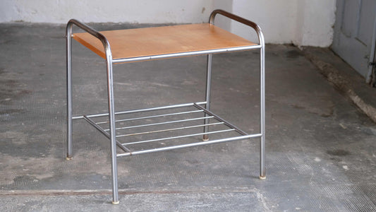 Vintage Beistelltisch Bauhaus mit Holzablage
