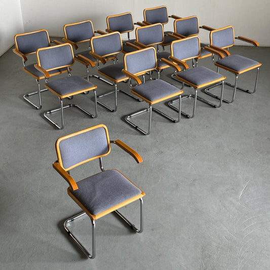 Vintage armchair Cesca by Marcel Breuer for Bene Austria wood, upholstery fabric