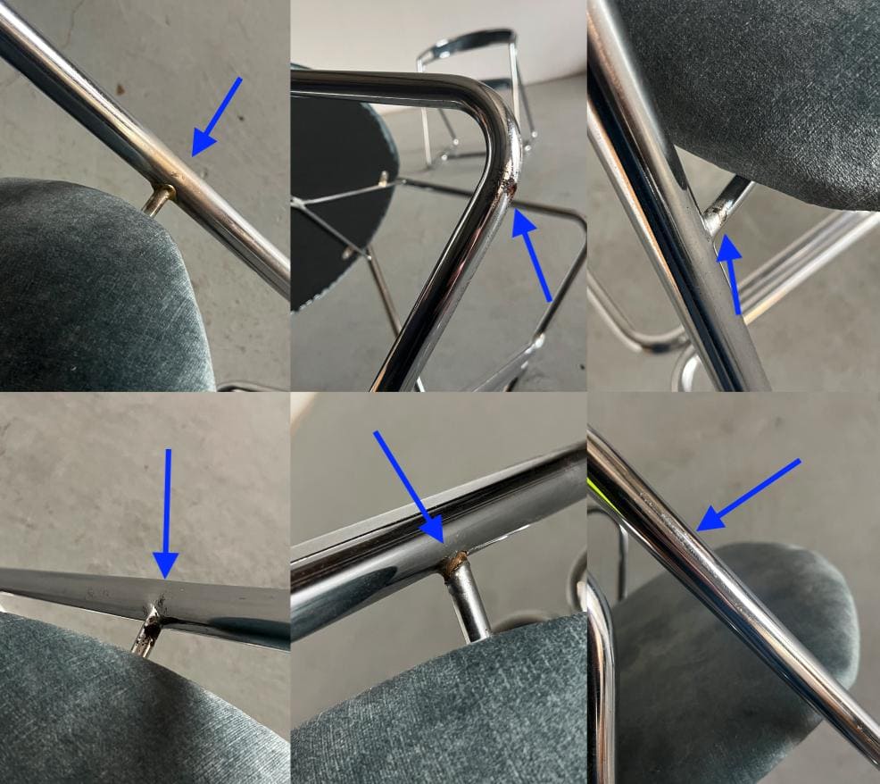 Vintage Mid-Century Modern Armstuhl Chromstahl Samt Italien 1970er 1 von 4