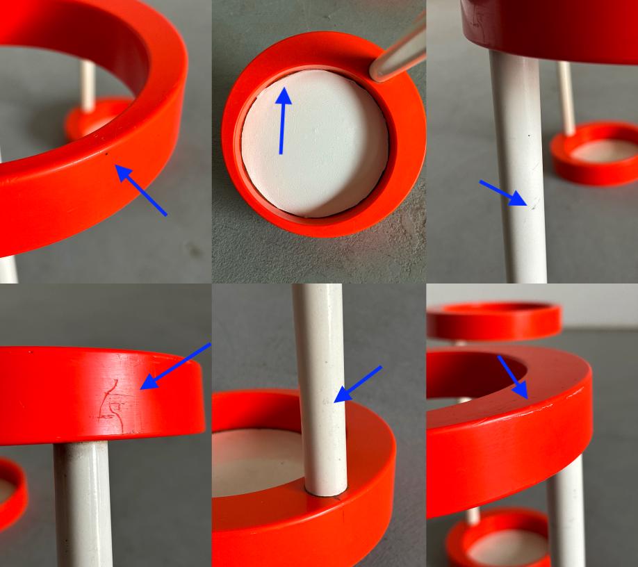 Vintage Regenschirmständer, orange und weiß, Mid-Century Modern 1970er