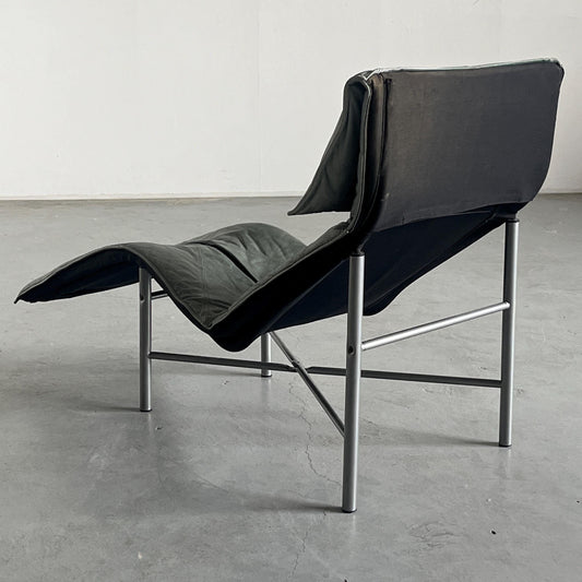 Vintage Chaiselongue Leder von Tord Bjorklund für Ikea Grün Skandinavisch 1980er