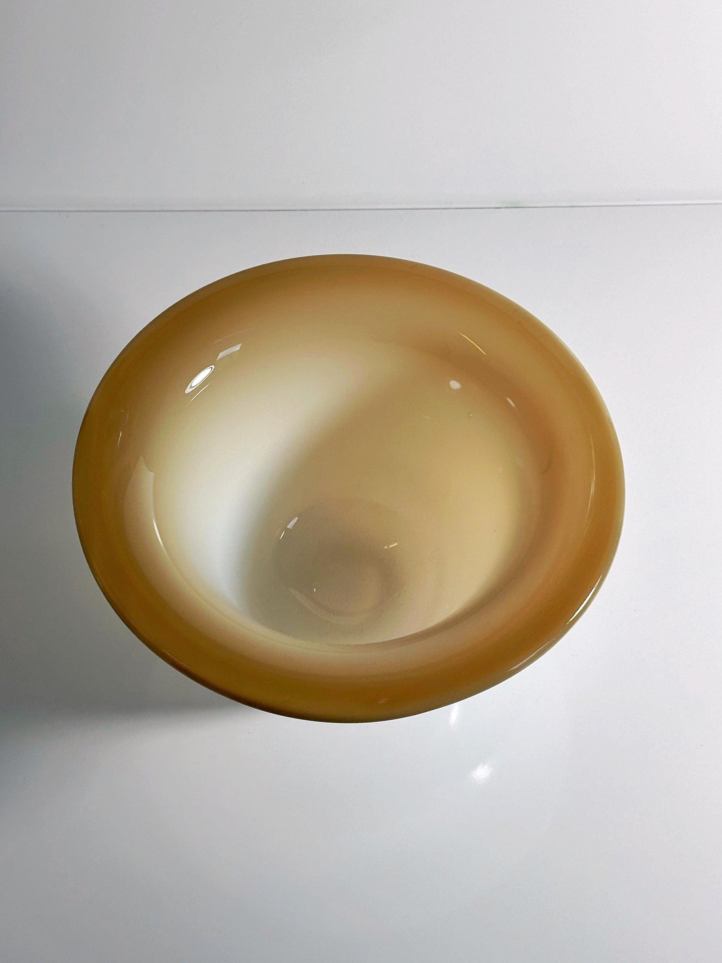 Bol vintage en verre opale de Murano Opalina verre laiteux années 1950 blanc crème beige