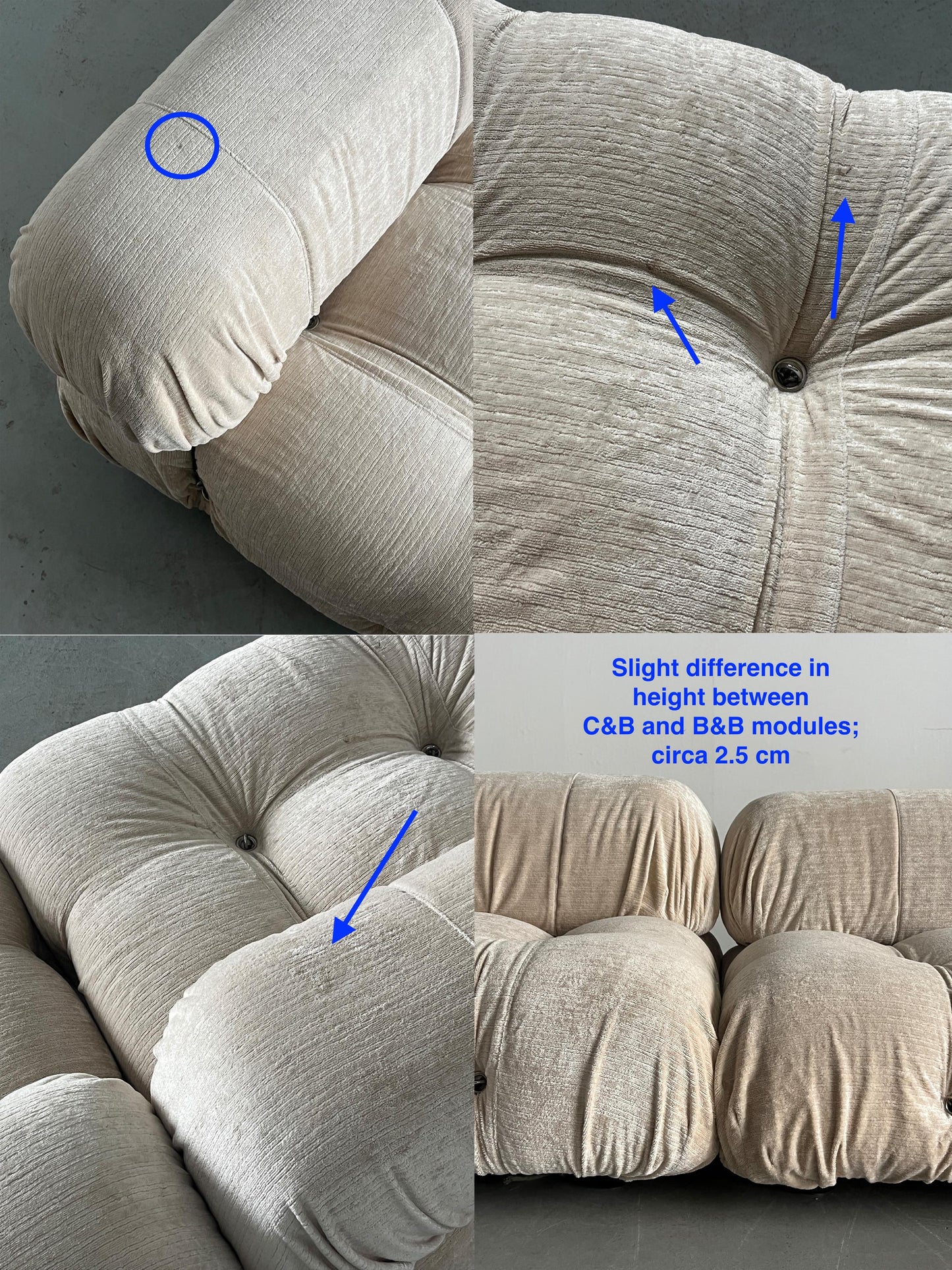 Vintage Camaleonda Sitz von Mario Bellini für C&B Italia in Elfenbein Set von 2