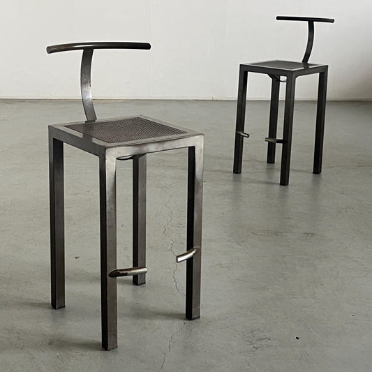 Vintage bar stool Sarapis by Philippe Starck for Driade pair